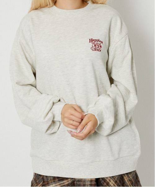 トレーナー スウェット 「うさぎロゴ刺繍×バックデザイン」レディース