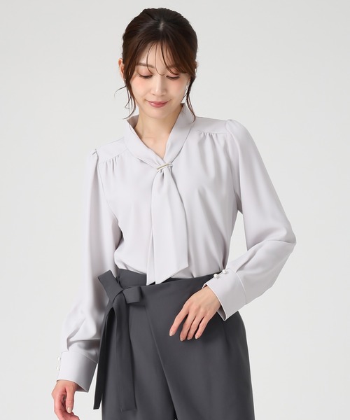 MISCH MASCH（ミッシュマッシュ） ブラウス シャツ バー付きタイ