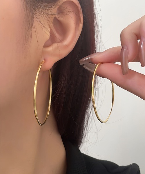 ARCHIVER ピアス 「Bz」ゴールドフープペアピアス/両耳用(LEY