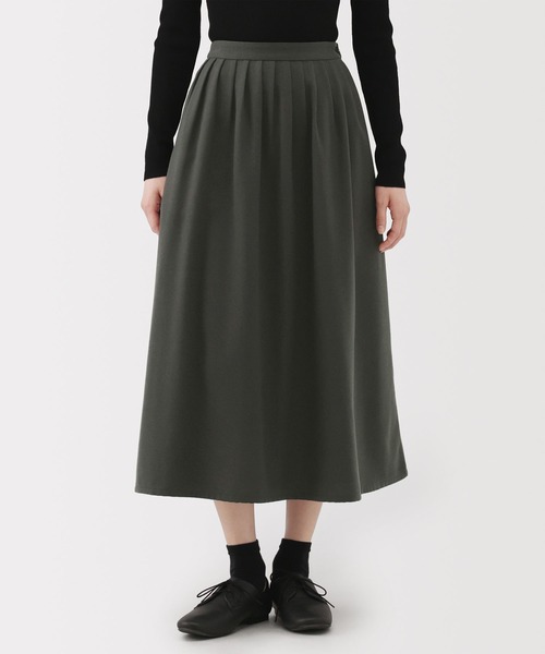 MUJI labo 婦人ラミータックスカート　W67/黒 MUJI Labo スカート 「MUJI Labo」婦人 ラミータックスカート