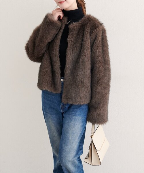 natural couture ジャケット ノーカラージャケット 「WEB限定」ノー