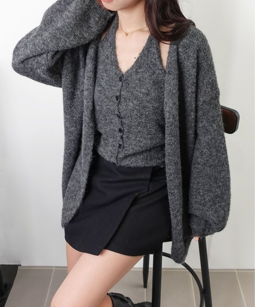 unnu（ユヌ） カーディガン ツインニットアンサンブル レディース