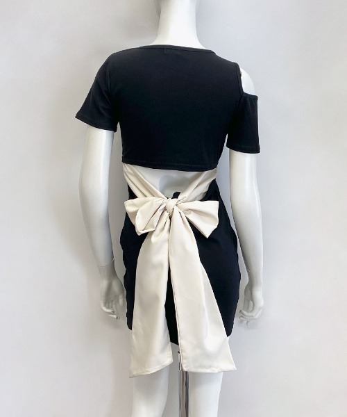 「Riff」 半袖ワンピース M ブラック レディース_画像3