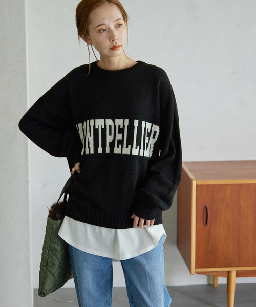 SLOBE IENA（スローブイエナ） 長袖ニット FREE ブラック レディース