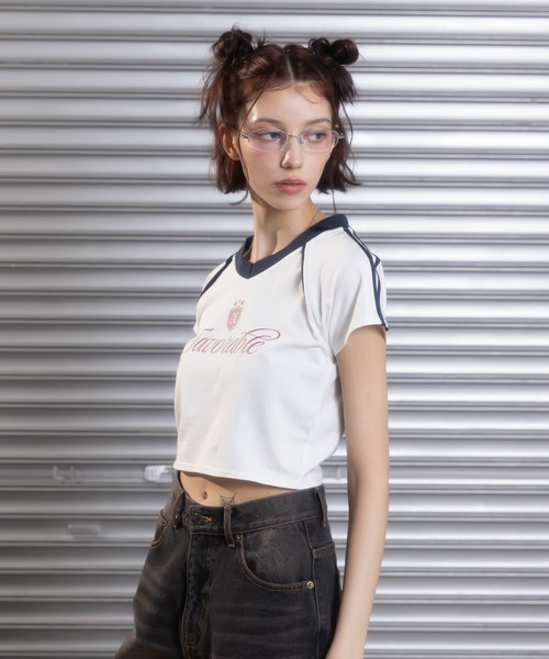 「ACLENT」 半袖Tシャツ FREE ホワイト レディース_画像4