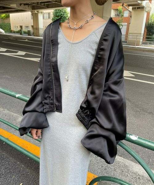 「AIC.」 ジップアップブルゾン FREE ブラック レディース_画像6