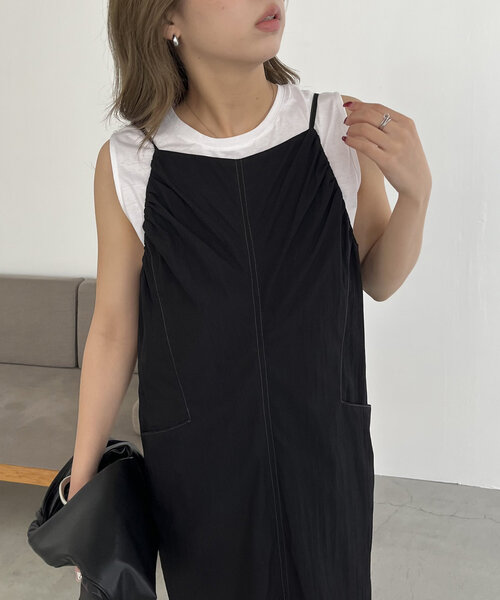 「CAPRICIEUX LE'MAGE」 キャミソールワンピース - ブラック レディース_画像4