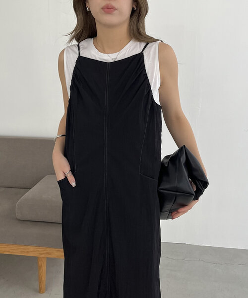 「CAPRICIEUX LE'MAGE」 キャミソールワンピース - ブラック レディース_画像6