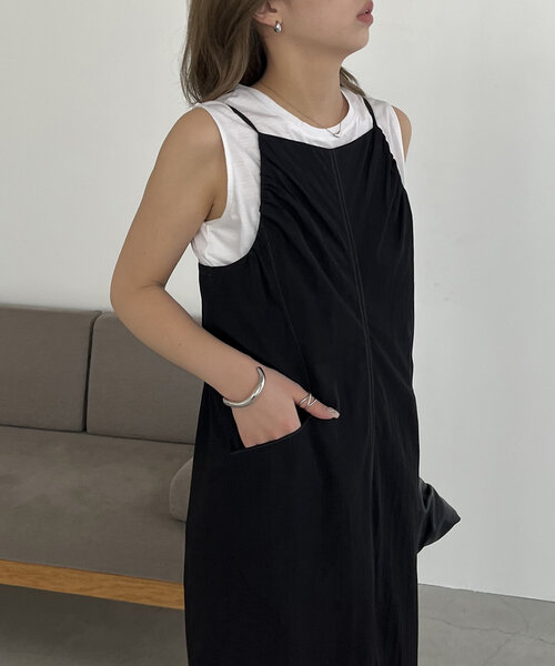 「CAPRICIEUX LE'MAGE」 キャミソールワンピース - ブラック レディース_画像8
