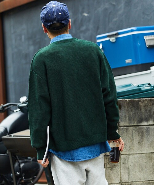 「TOWNCRAFT」 ニットカーディガン MEDIUM マスタード メンズ_画像2