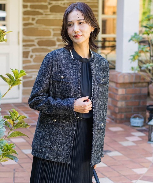 LAUTREAMONT　ツイードノーカラージャケット LAUTREAMONT（ロートレアモン） ジャケット ノーカラージャケット