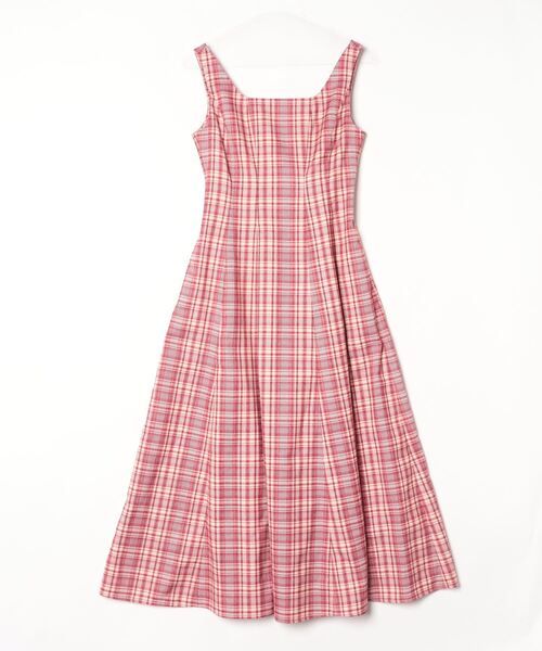 Her lip to チェック柄ノースリーブワンピース S ピンク レディース
