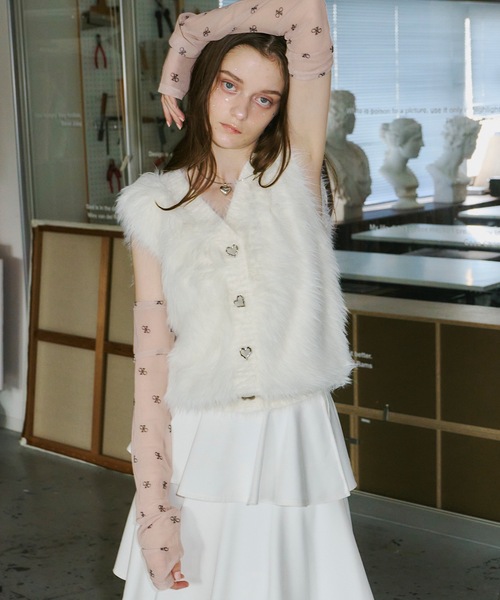 「VIOLETTA」 ニットベスト FREE チャコールグレー レディース_画像3