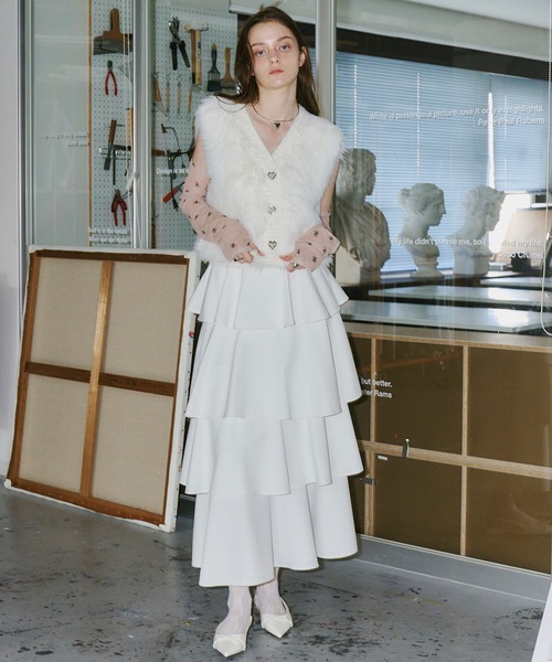 「VIOLETTA」 ニットベスト FREE チャコールグレー レディース_画像4