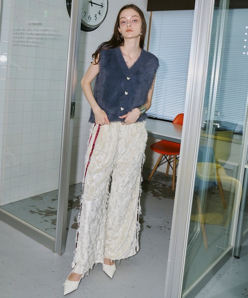 「VIOLETTA」 ニットベスト FREE チャコールグレー レディース_画像6