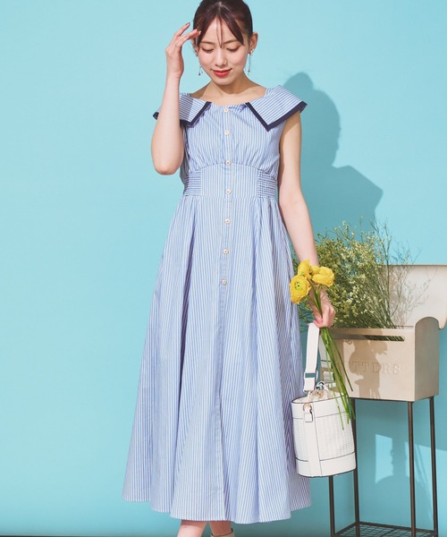 「NOELA」 ノースリーブワンピース S ホワイト レディース_画像2