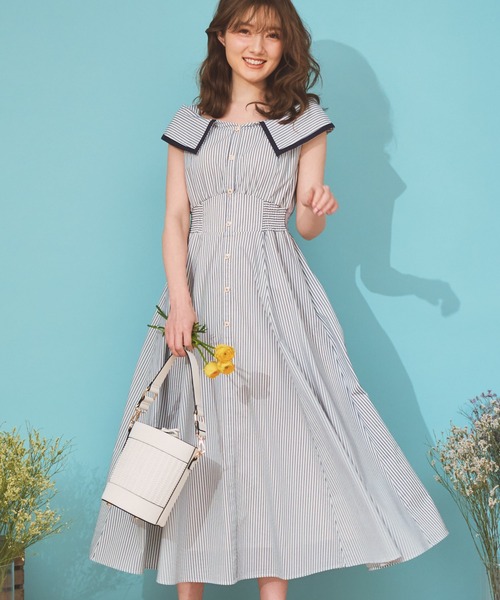 「NOELA」 ノースリーブワンピース S ホワイト レディース_画像4