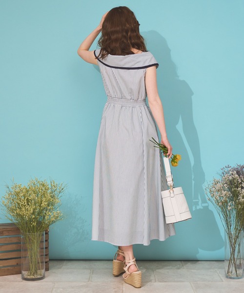 「NOELA」 ノースリーブワンピース S ホワイト レディース_画像5