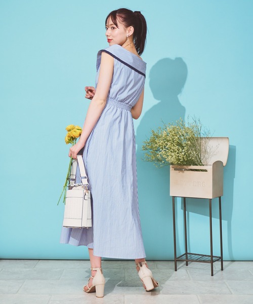 「NOELA」 ノースリーブワンピース S ホワイト レディース_画像7