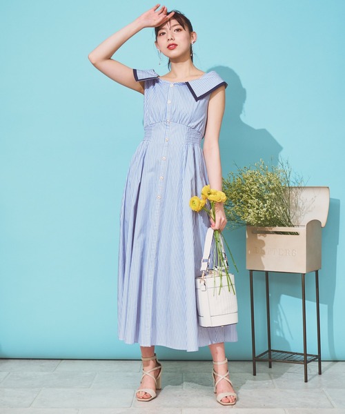 「NOELA」 ノースリーブワンピース S ホワイト レディース_画像8