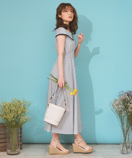 「NOELA」 ノースリーブワンピース S ホワイト レディース_画像9