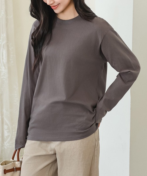 DAYRA tシャツ コットン ラウンドネック ベーシック 長袖 カットソー