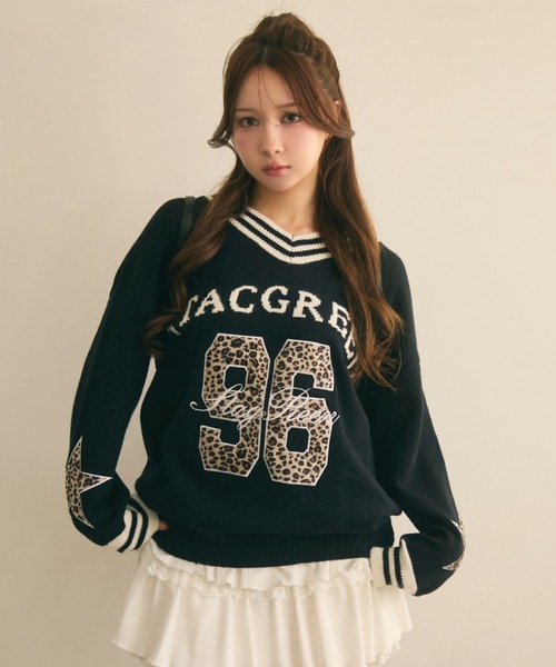 TITTY＆CO.（ティティーアンドコー） ニット セーター ロゴ×レオパード