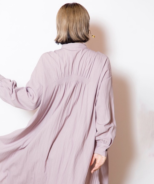 OSMOSIS（オズモーシス） ブラウス シャツ シャーリングロングブラウス