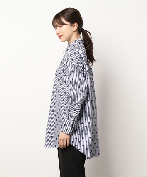 「H.A.K」 長袖シャツ FREE ネイビー レディース_画像2