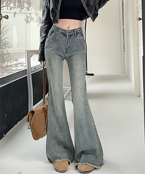 「SpRay」 ブーツカットデニムパンツ SMALL ブルー レディース_画像7