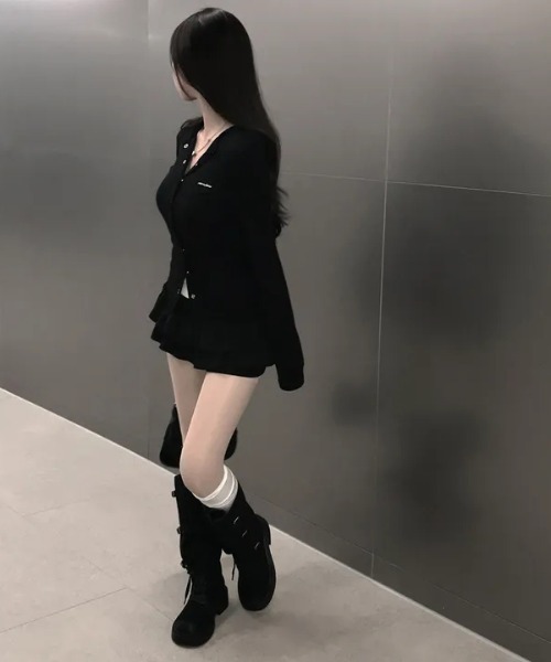 gossip!ロサンゼルス ブーツ Y2K スエードロングブーツ バックル