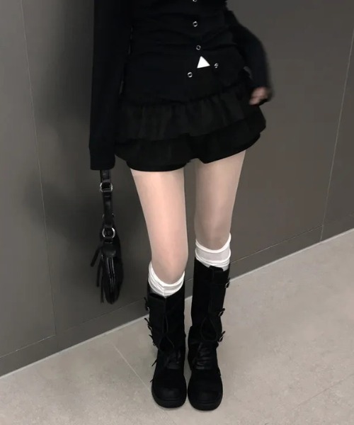 gossip!ロサンゼルス ブーツ Y2K スエードロングブーツ バックル