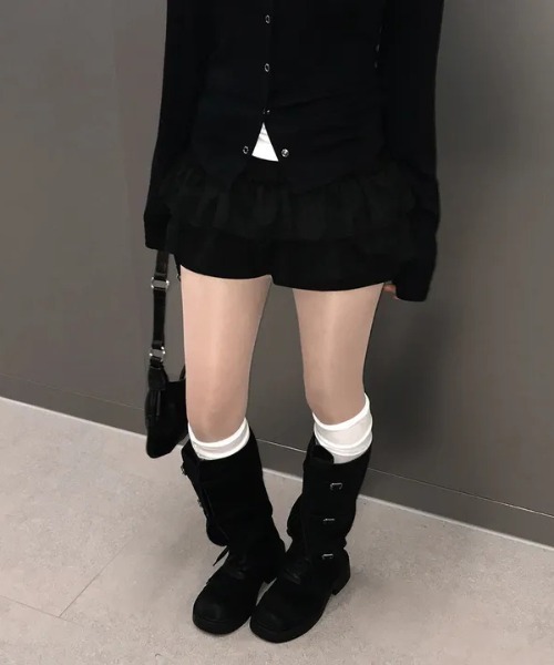 gossip!ロサンゼルス ブーツ Y2K スエードロングブーツ バックル