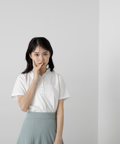 「N.（N. Natural Beauty Basic）」 半袖ブラウス MEDIUM ブラック系その他 レディース_画像6