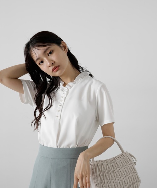 「N.（N. Natural Beauty Basic）」 半袖ブラウス MEDIUM ブラック系その他 レディース_画像7