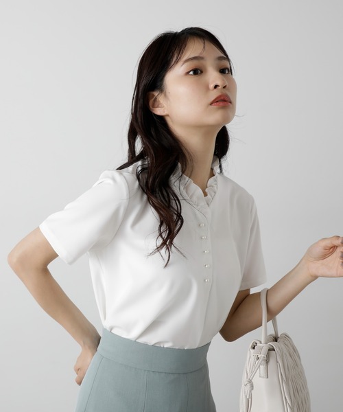 「N.（N. Natural Beauty Basic）」 半袖ブラウス MEDIUM ブラック系その他 レディース_画像8