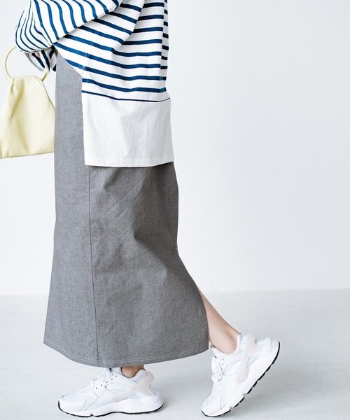 「haco!」 デニムスカート X-LARGE グレー レディース_画像9