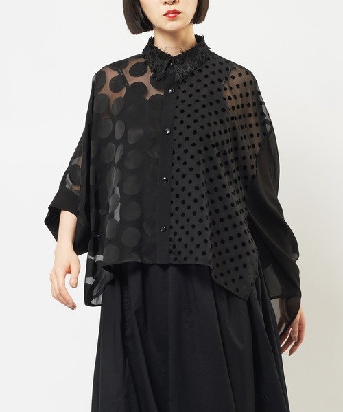 gomme 変形 シャツ ブラウス gomme（ゴム） ブラウス シャツ スクエアシャツ レディース メンズ