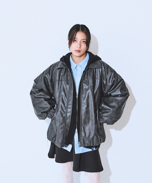 JEANASIS（ジーナシス） レザーブルゾン FREE ブラック レディース