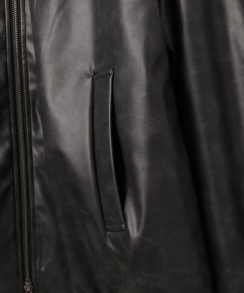 JEANASIS ブラック レザーコート サイズF 中古・古着通販】JEANASIS (ジーナシス) ライダースジャケット