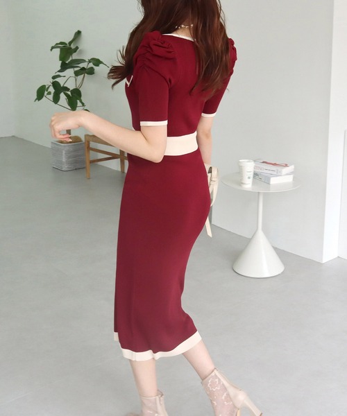 「ROYAL PARTY」 ニットワンピース FREE ボルドー レディース_画像2