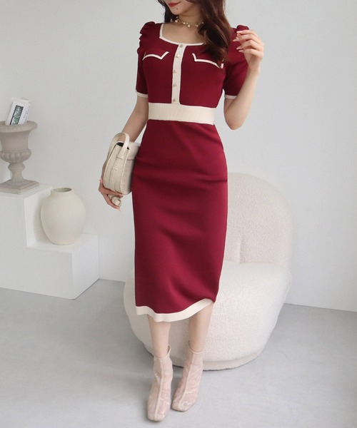 「ROYAL PARTY」 ニットワンピース FREE ボルドー レディース_画像5