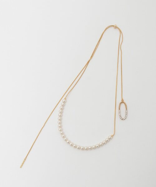 ネックレス 「ADER.bijoux/アデルビジュー」CUTSTEEL sparkle pearl raliet レディース