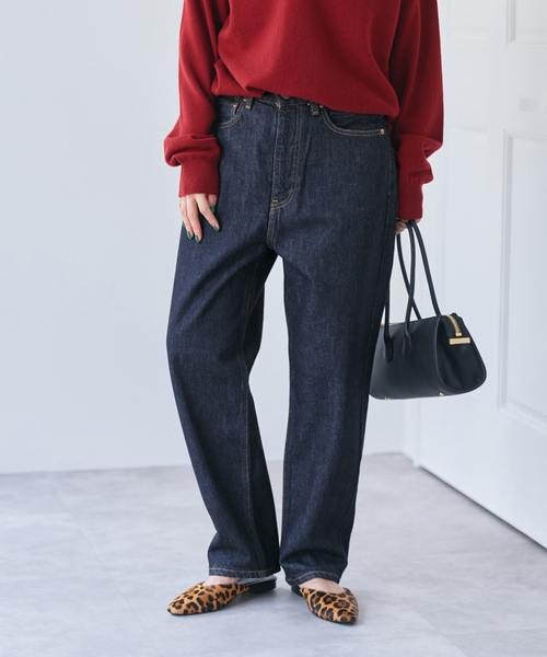 REDCARD 新品タグ付　24 テーパードデニム　ハイライズ　ネイビー RED CARD TOKYO（レッドカード トーキョー） デニムパンツ 24 ネイビー