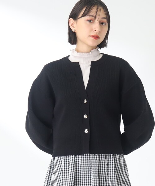 「THE SHOP TK 」 ニットカーディガン 11 ナチュラル レディース_画像2