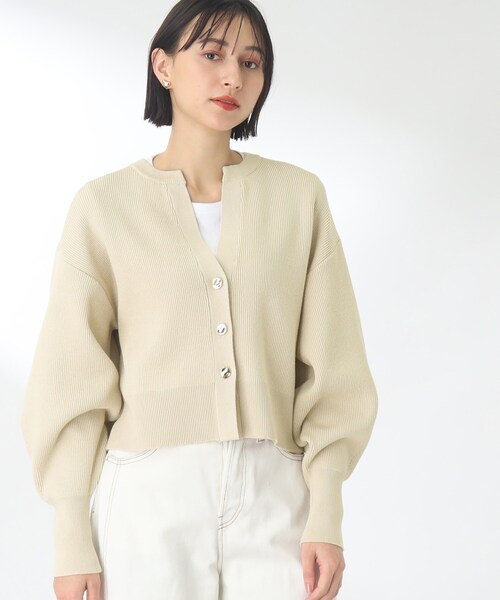 「THE SHOP TK 」 ニットカーディガン 11 ナチュラル レディース_画像3