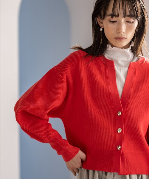 「THE SHOP TK 」 ニットカーディガン 11 ナチュラル レディース_画像5