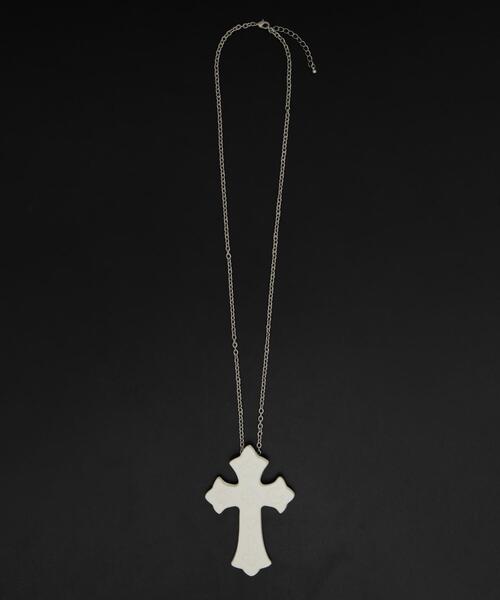 WEGO（ウィゴー） ネックレス WEGO/PUエンボスロゴクロスネックレス