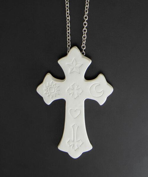 WEGO（ウィゴー） ネックレス WEGO/PUエンボスロゴクロスネックレス