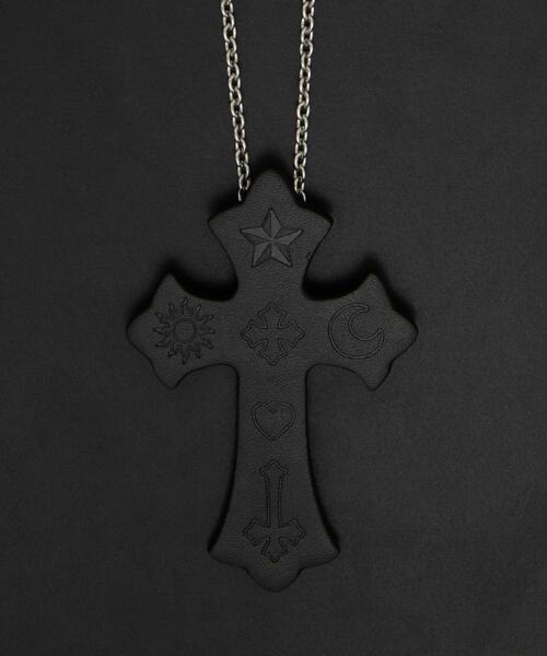 WEGO（ウィゴー） ネックレス WEGO/PUエンボスロゴクロスネックレス